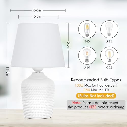 11.8’’ Small Table Lamps Set of 2 for Bedroom Kid’s Room Home Office (2 Count)