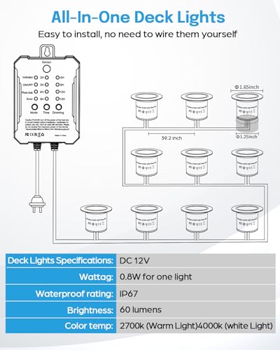 Low Voltage Deck Lights Kit 3CCT 2700K (10 Count)