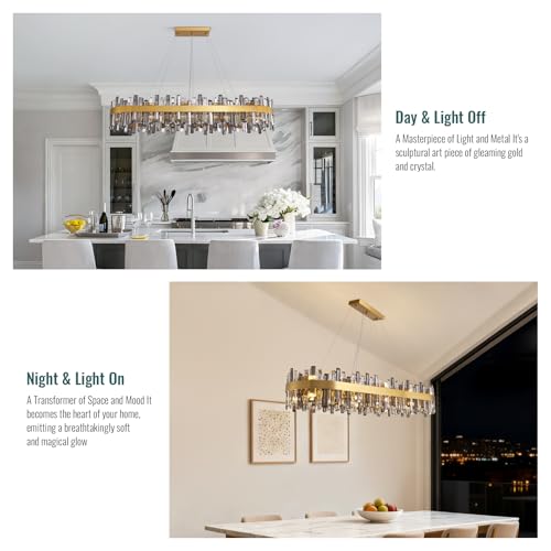 Gold Crystal Chandelier for Dining Room