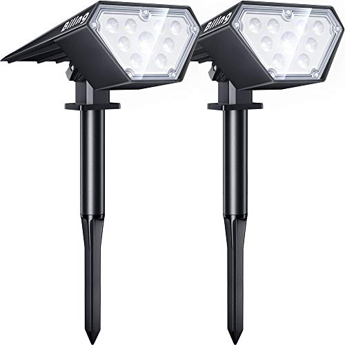 Solar Spot Lights Outdoor Waterproof Bright 700 Lumen White 2 Pack (2 Count)