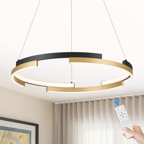 Modern Black and Gold Ring Chandeliers