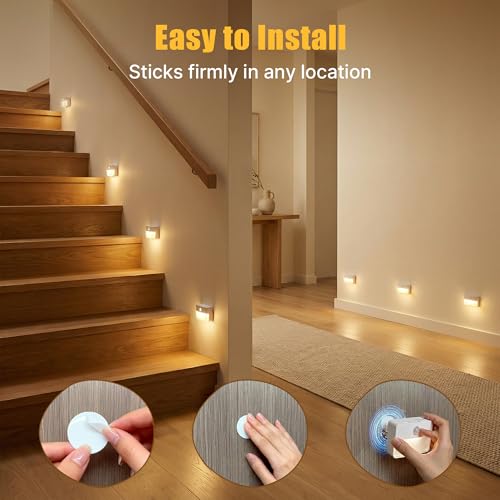 3 Pack Rechargeable Motion Sensor Stair Lights Indoor (3 Count)