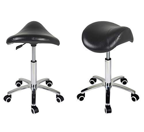 Saddle Stool Rolling Chair for Medical Massage Salon Kitchen Spa Drafting