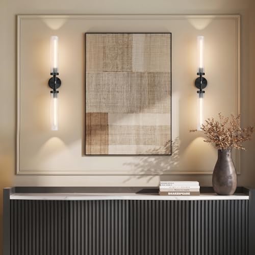 Bblack Knurled Wall Sconce 30"