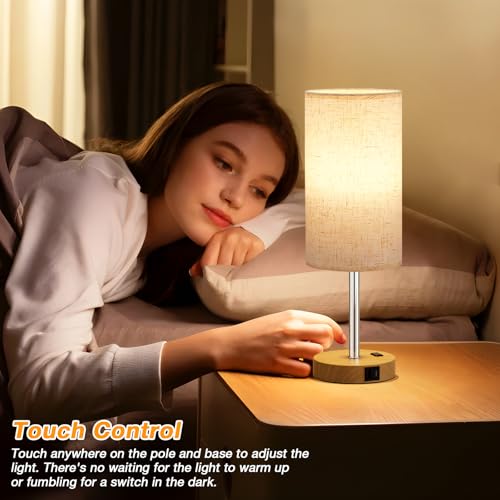 17.4" Bedside Lamp for Bedroom