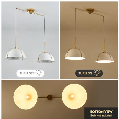 Contemporary White Gold Pendant Light Over Table 2