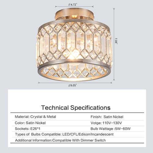 Crystal Ceiling Light Fixture