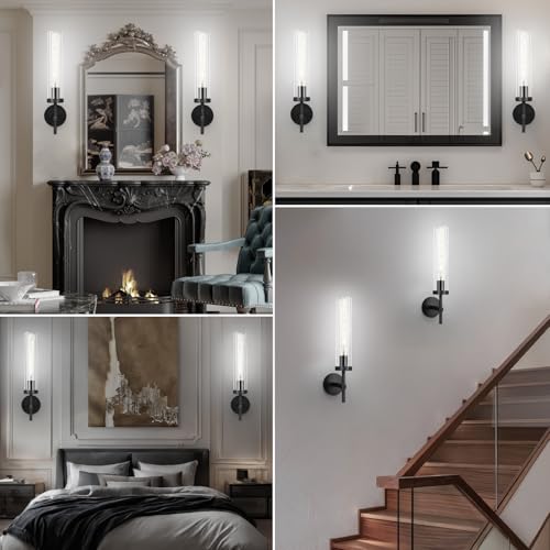 Black Wall Sconces Set of 2