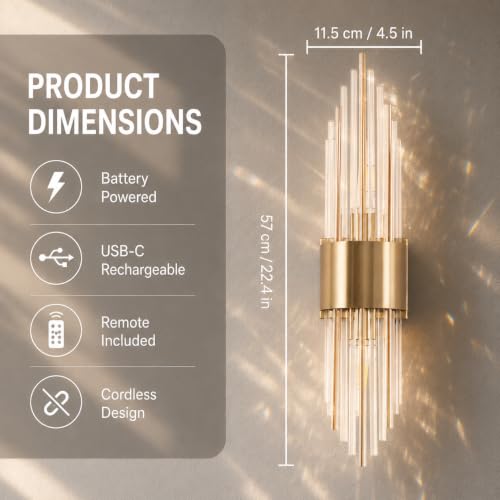 Battery Operated Wall Sconce Set of 2 (2 Count)