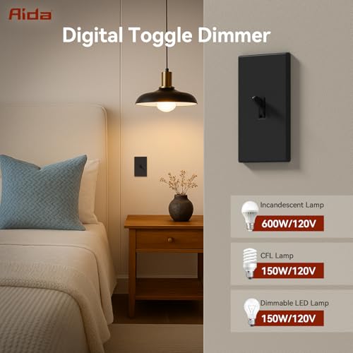 Digital Toggle Dimmer Switch for Dimmable LED (10 Count)
