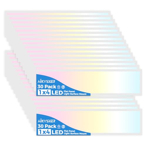 30 Pack 1x4 LED Flat Panel Light Surface Mount White (30 Count)