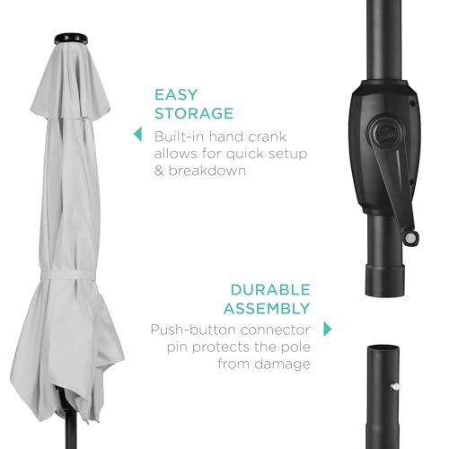 7.5ft Solar Umbrella LED Lighted Patio Umbrella