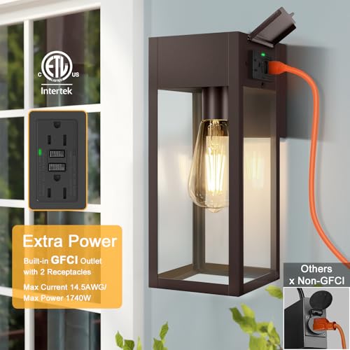 Porch Lights with GFCI Outlet
