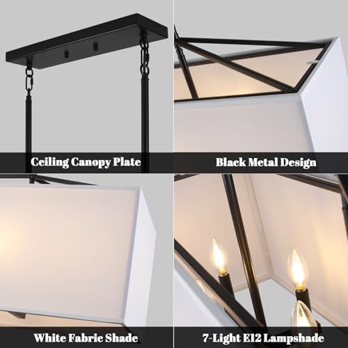 Dining Room Light Fixture Black Chandelier for Entryway 7