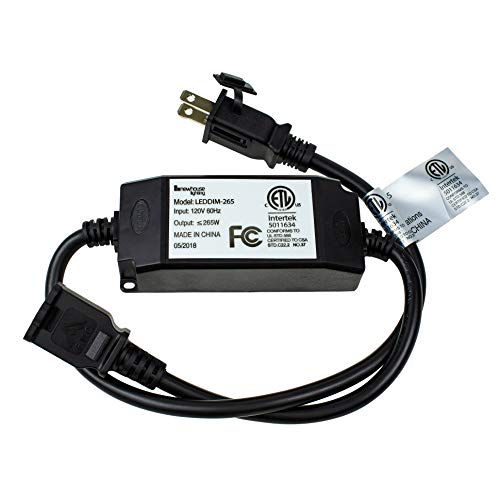 RS-NA-265W Wireless Outdoor LED String Light Dimmer Control Outlet | 265 Max Watts | 100ft Remote Range | ETL Listed, Black
