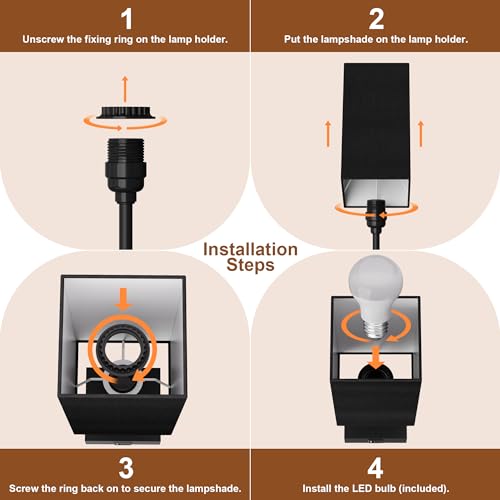 Bedside Table Lamp for Bedroom with 2 USB Ports