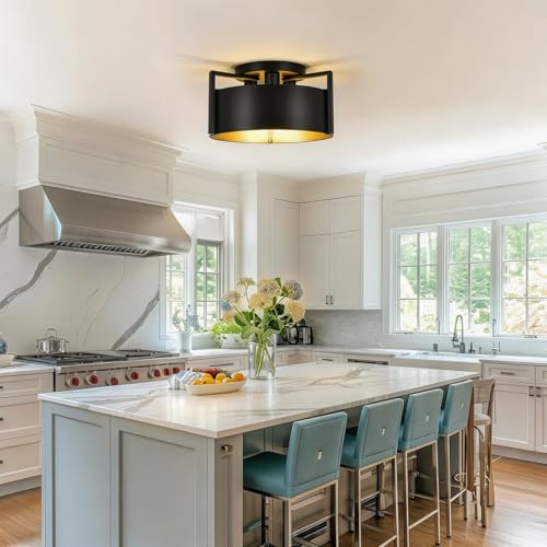 Black Semi Flush Mount Ceiling Light