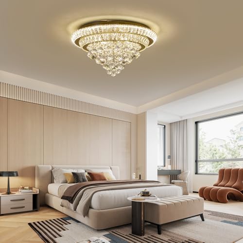 24" Gold Crystal Chandeliers