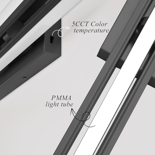 55" Long Black Vanity Light Bathroom Wall Light Fixtures Long Vanity Lights Over Mirror Lighting Lamps Dimmable Bathroom Wall Mount Lighting Over Vanity Mirror