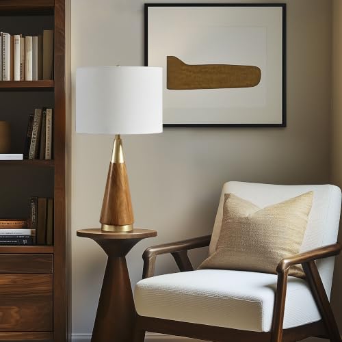 Chrislie Gold White Mid Century Modern Table Lamp
