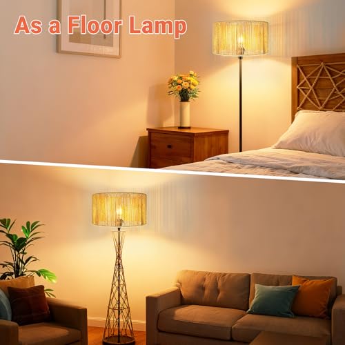 Hanging Light Rattan Lamp Shades Boho Lamp Shade 12.6in x 6.7in