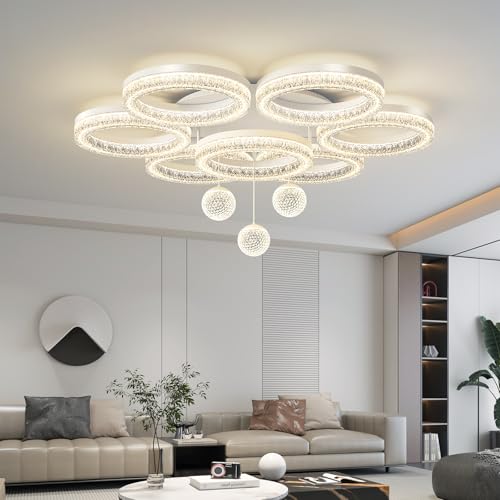 Modern Crystal Rings Ceiling Light