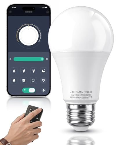 A19 Smart LED Light Bulb with App Control & Remote (4.5 Count)