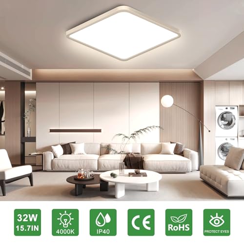 15.7Inch 32W Square LED Ceiling Light Fixtures Flush Mount