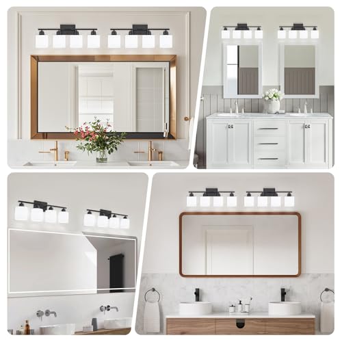 4 Light Black Bathroom Vanity Light