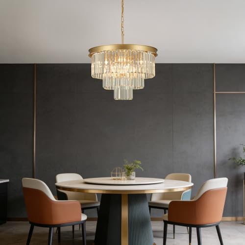 Gold Crystal Chandeliers for Dining Room