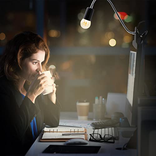 Clip Lamp Holder Adjustable Switch Clip Light Flexible Clip lamp Holder Clip Desk Lamp Socket Adjustable Light Stand Clamp Lamp Base Light Socket Gooseneck for Bedroom Lighting