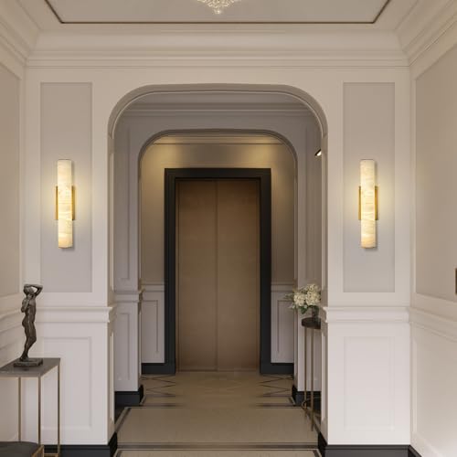 Gold Alabaster Wall Sconces Set of 2
