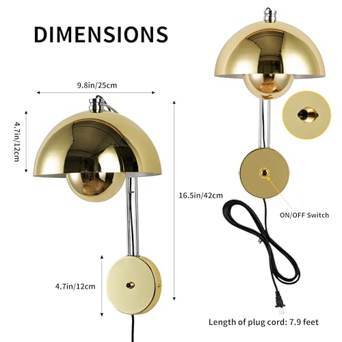 Mid Century Modern Bud Plug in Wall Sconces for Bedroom