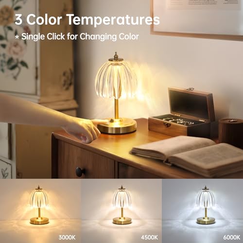 Set of 2 Tulip Table Lamp with 5200mAh Battery & Touch Control (2 Count)