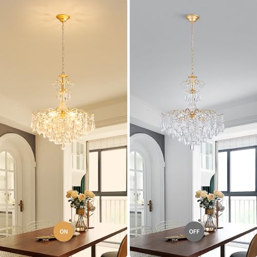 6 Light Crystal Chandelier Pendant Ceiling Light Modern Lighting Fixture for Bedroom Hallway Bar Kitchen Bathroom