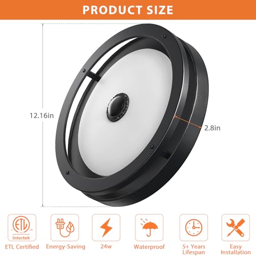 Outdoor Motion Sensor Ceiling Light with Remote