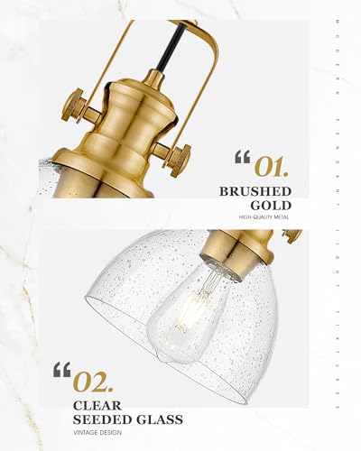 7.5" Brushed Gold Pendant Lights Kitchen Island