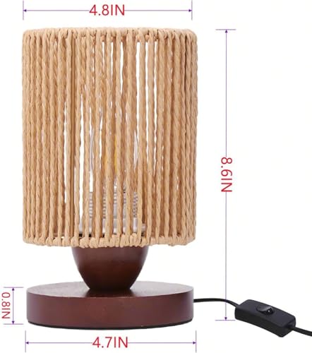 Small Rattan Table Lamp for Bedroom