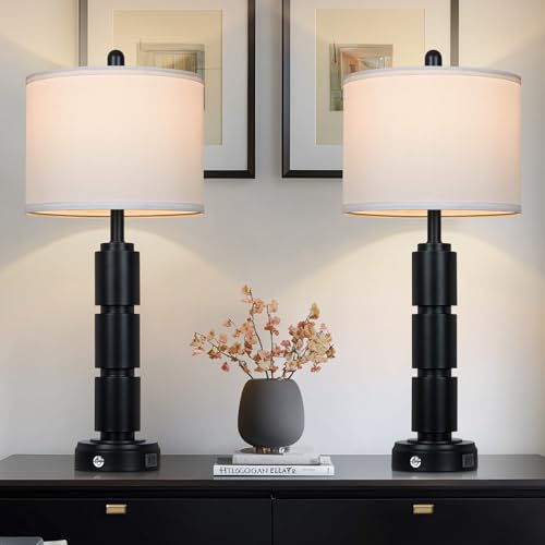 Set of 2 Modern Table Lamps for Living Room Bedroom (2 Count)