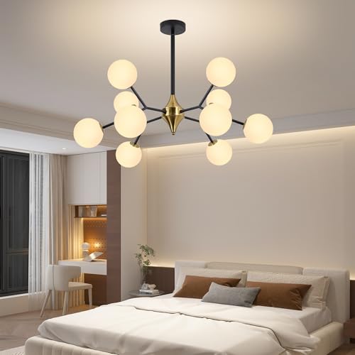 39" Black and Gold Sputnik Chandelier 10