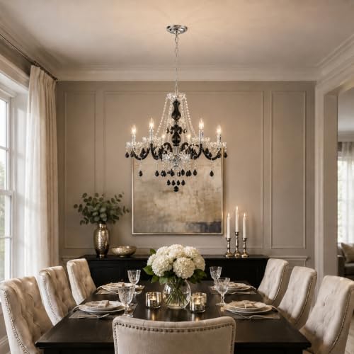Saint Mossi Black and Clear Crystal Chandelier