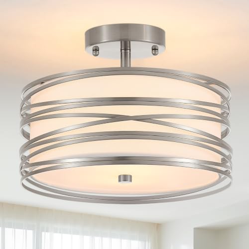 12.2" Chrome Semi Flush Mount Ceiling Light