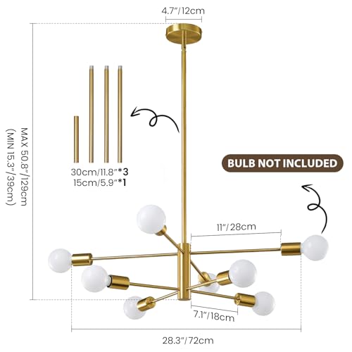 Modern Chandelier Sputnik Ceiling Light Fixture 8