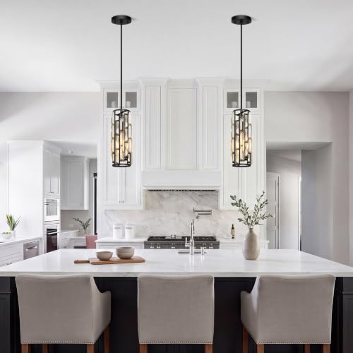 Black Pendant Lights Kitchen Island 2 Pack (2 Count)