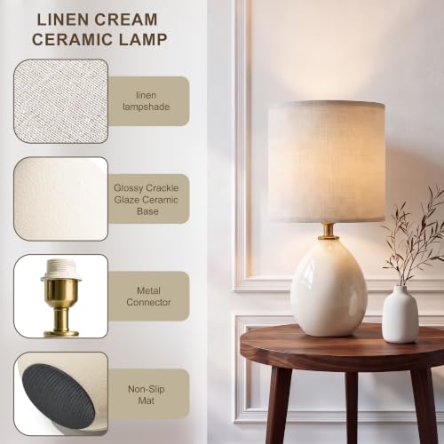 17.7" Ceramic Table Lamps Set of 2 for Living Room Bedroom (2 Count)