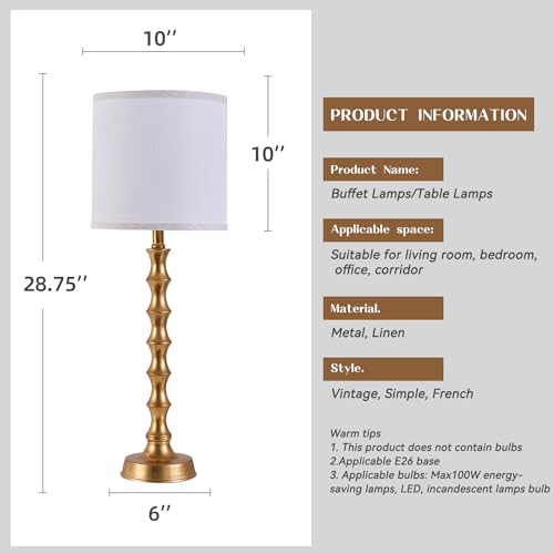28.75" Buffet Table Lamps Set of 2 for Living Room (2 Count)