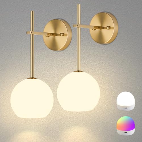 Gold Battery Operated Wall Sconces Set of 2 (2 Count)