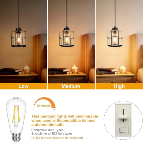 Black Pendant Lights Kitchen Island Set of 2 (2 Count)