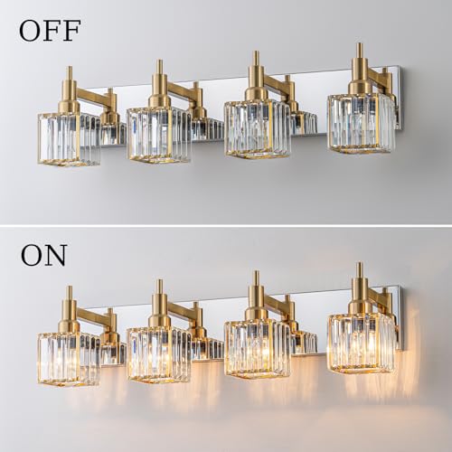 Crystal Bathroom Light Gold Chrome 4