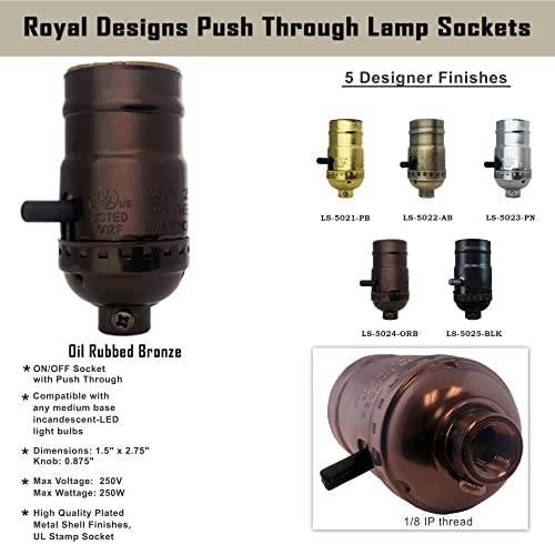 Push Through Lamp Socket for Incandescent or LED Bulbs (2 Count)